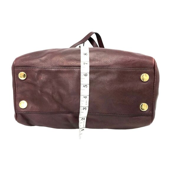 FOSSIL Sydney Burgundy Leather Double Handle Large Tote Bag Zip Top - Picture 11 of 14